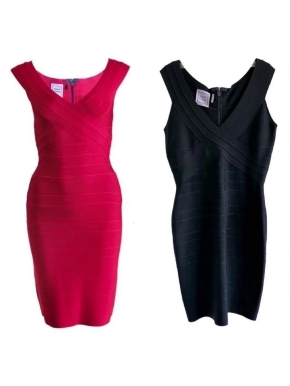 Herve Leger Knit Bandage Bodycon Dress Black